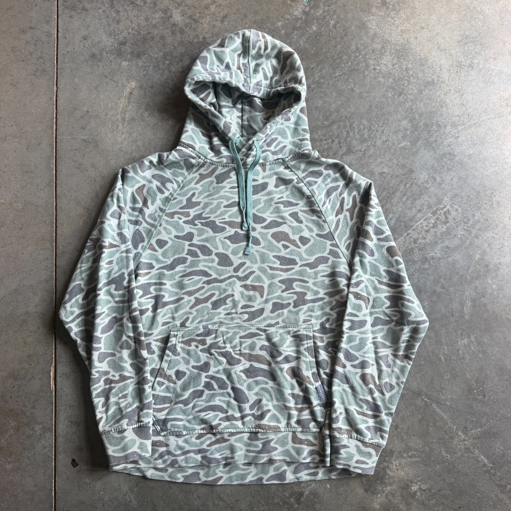 Burlebo Hoodie Mens M (20x24) Duck Camo Knit Pullover Lightweight Fishing Hiking
